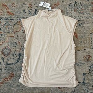 Bar III Cream Sleeveless Blouse